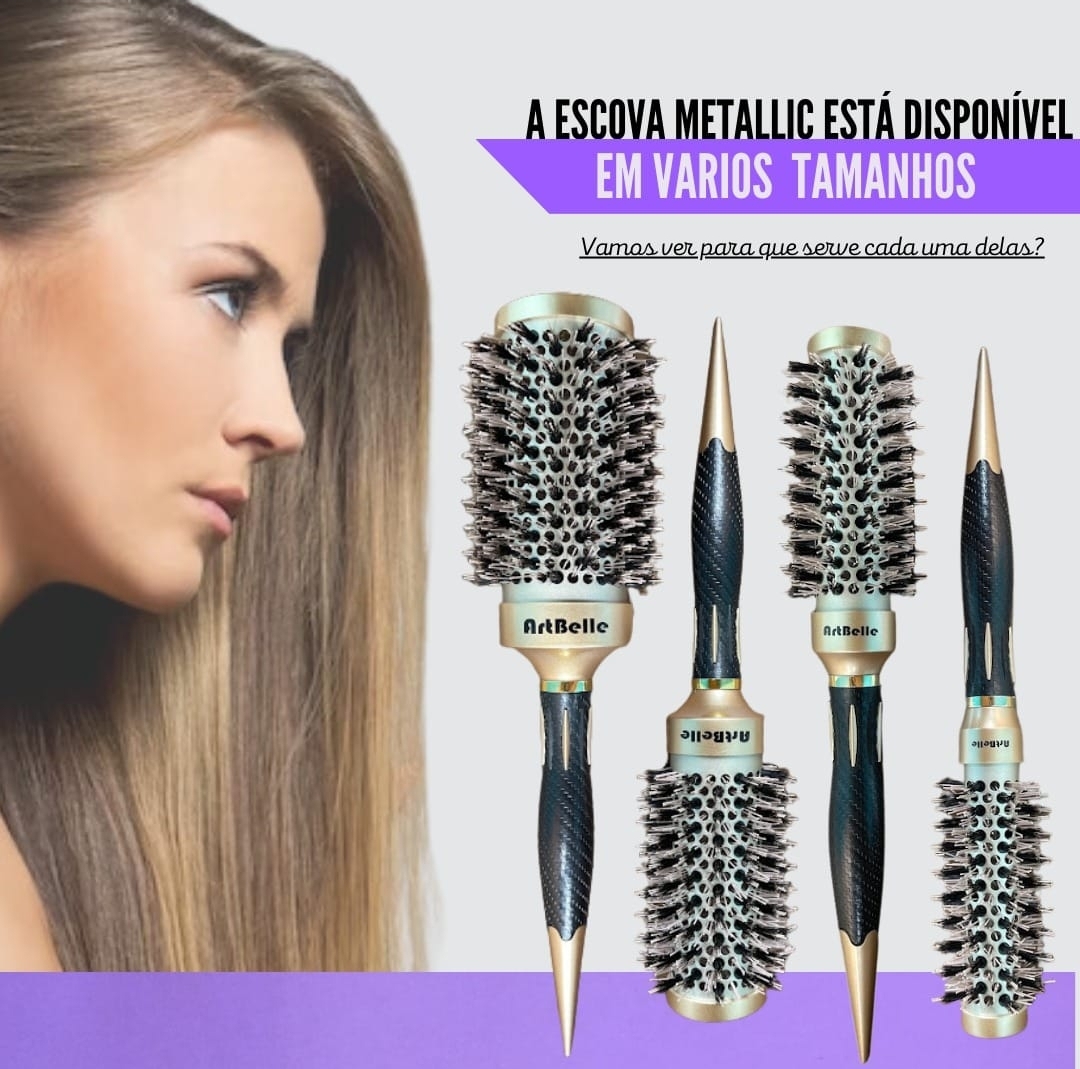 ESCOVA METALLIC EM 4 TAMANHOS
